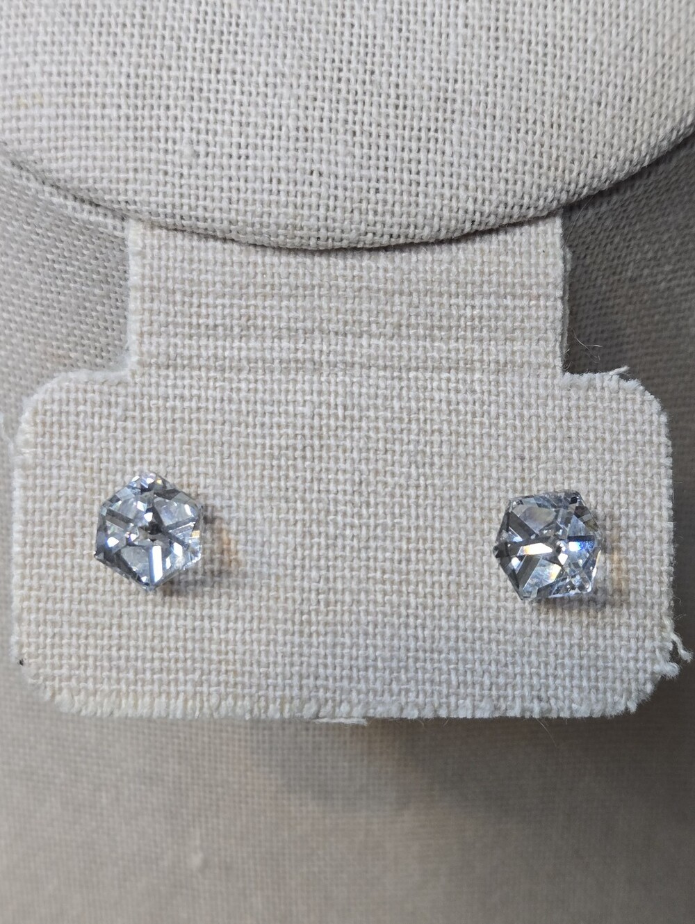 Vintage Clear Crystal Stud Earrings with Sterling Posts